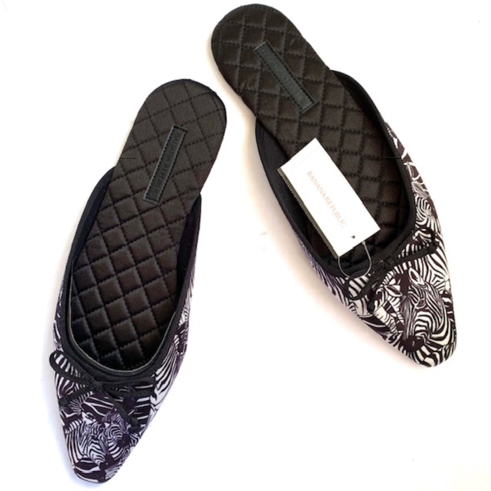Banana Republic Zebra Print Slippers (NWT)
